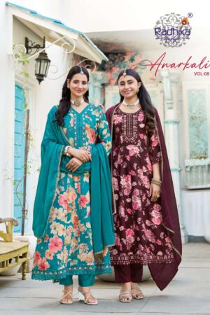 Home Rehmat Boutique Buy Ethnic Suits Online for Weddings radhika lifestyle anarkali vol 8 series 8001-8006 rayon wholesale readymade suit Rehmat Boutique