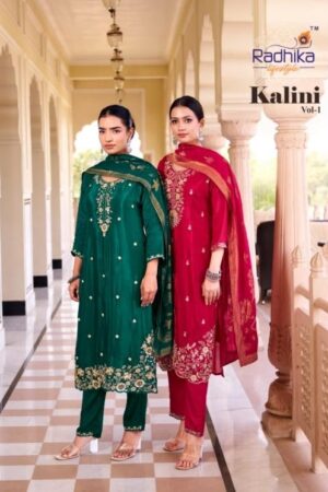 radhika lifestyle kalini vol 1 series 1001 to 1006 silk full stitch big size designer suit in wholesale surat Rehmat Boutique