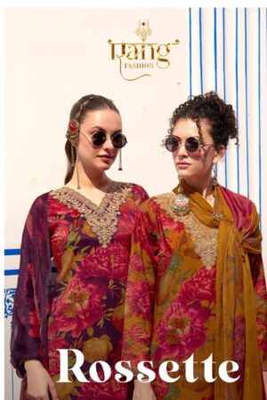 Home Rehmat Boutique Buy Ethnic Suits Online for Weddings rang launch rossette series 1001 to 1004 viscose muslin v neck pakistani salwar kameez in wholesale surat Rehmat Boutique