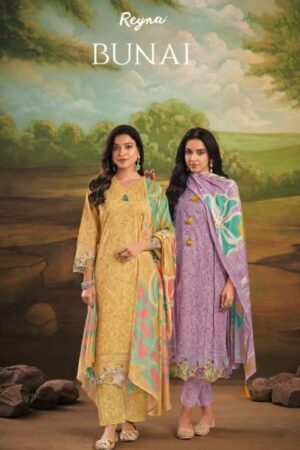 reyna bunai series 10487 to 10490 cotton block print salwar kameez in wholesale surat Rehmat Boutique