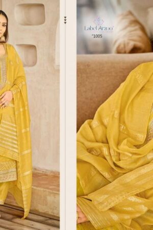 rubaish label arzoo sadagi bhag 1 readymade chanderi 1005 single yellow color suits Rehmat Boutique