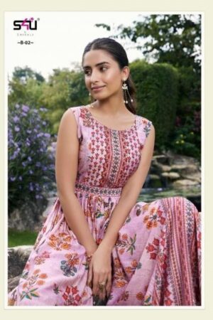 s4u blush B-02 digital print fullstitch muslin single sleeveless light pink jumpsuit Rehmat Boutique