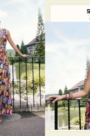 s4u blush b-05 digital print fully stitch floral muslin single jumpsuits Rehmat Boutique