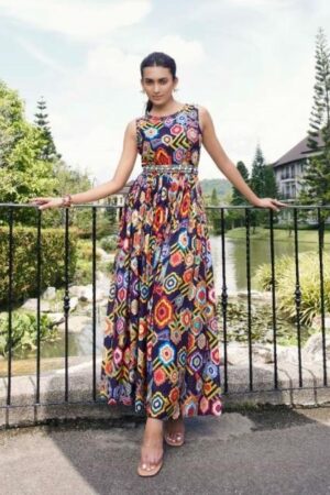 s4u blush b-05 digital print fully stitch floral muslin single jumpsuits Rehmat Boutique