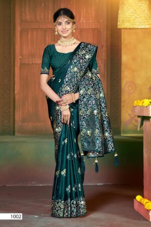 Saroj Tantra satin saroski vol.1 series 1001 to 1004 satin silk saree in wholesale surat Rehmat Boutique