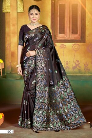 Saroj Tantra satin saroski vol.1 series 1001 to 1004 satin silk saree in wholesale surat Rehmat Boutique