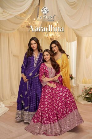 Home Rehmat Boutique Buy Ethnic Suits Online for Weddings sayuri aaradhna series 10238-10240 viscose jacquard silk wholesale gown with dupatta Rehmat Boutique