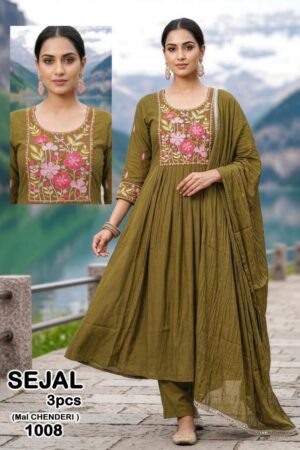 sejal series 1001-1008 mul chanderi readymade wholesale suit Rehmat Boutique
