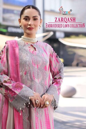 Shree Fabs Zarqash Embroidered Lawn Collection series 3991-3996 Pure Cotton Lawn suit Rehmat Boutique