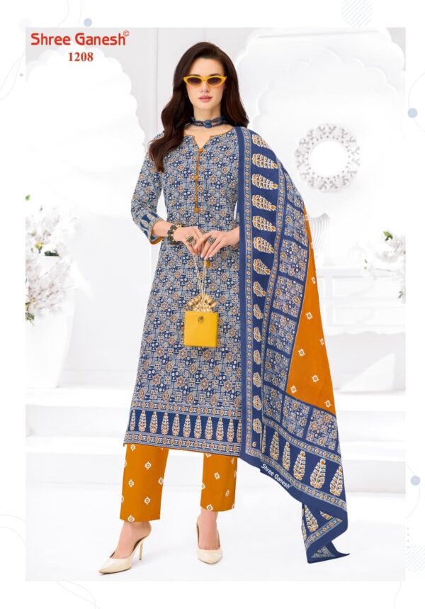 Shree Ganesh Samaiyra Ajrak Vol-1 series 1201-1212 cotton wholesale readymade suit Rehmat Boutique