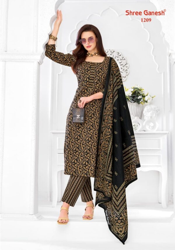 Shree Ganesh Samaiyra Ajrak Vol-1 series 1201-1212 cotton wholesale readymade suit Rehmat Boutique