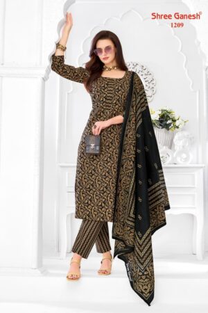 Shree Ganesh Samaiyra Ajrak Vol-1 series 1201-1212 cotton wholesale readymade suit Rehmat Boutique