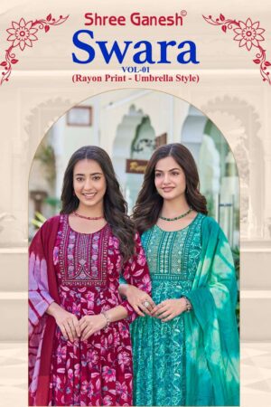 Shree Ganesh Swara Vol-1 series 1001-1010 Heavy Rayon wholesale readymade suit Shree Ganesh Swara Vol-1 series 1001-1010 Heavy Rayon wholesale readymade suit