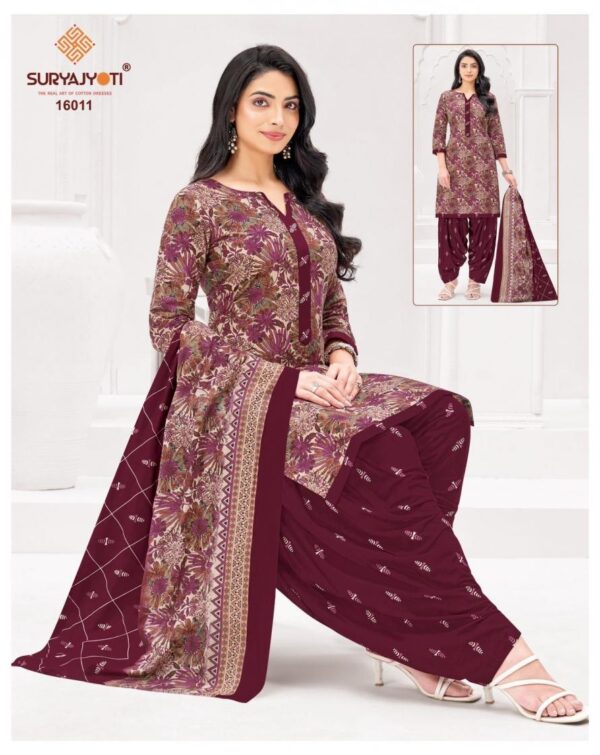 suryajyoti trendy patiyala vol 16 series 16013-16020 cotton wholesale suit Rehmat Boutique