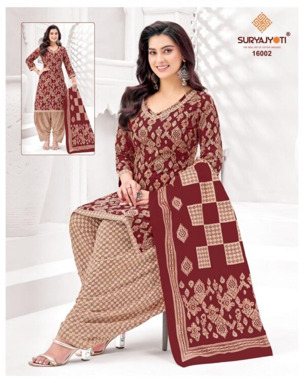 suryajyoti trendy patiyala vol 16 series 16013-16020 cotton wholesale suit Rehmat Boutique