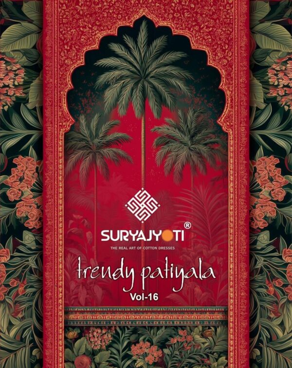 suryajyoti trendy patiyala vol 16 series 16013-16020 cotton wholesale suit Rehmat Boutique