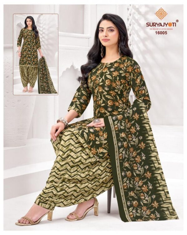 suryajyoti trendy patiyala vol 16 series 16013-16020 cotton wholesale suit Rehmat Boutique