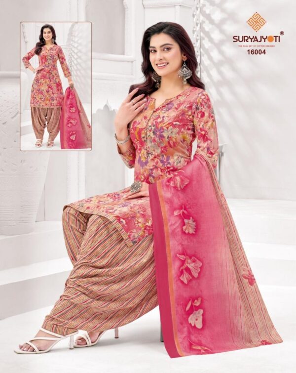 suryajyoti trendy patiyala vol 16 series 16013-16020 cotton wholesale suit Rehmat Boutique