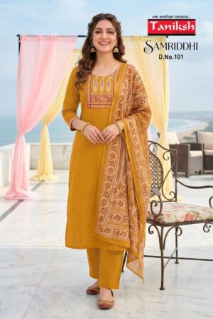 taniksh samriddhi vol 1 series 101 to 108 dhabu cotton readymade suit in wholesale surat Rehmat Boutique