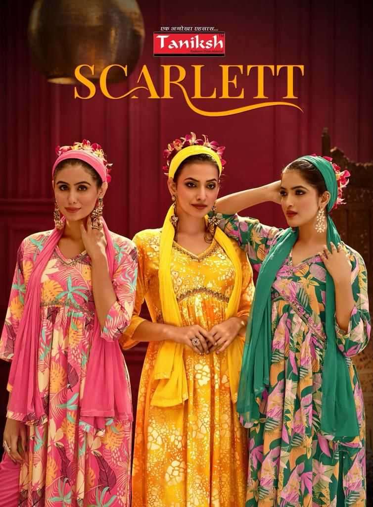 taniksh scarlett series 1001-1006 rayon print suit Rehmat Boutique taniksh scarlett series 1001-1006 rayon print suit Rehmat Boutique