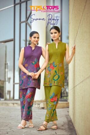 tips & tops summer beauty vol 4 series 1001 to 1006 rayon fully stitch co-ord sets in wholesale surat Rehmat Boutique