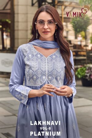Home Rehmat Boutique Buy Ethnic Suits Online for Weddings vamika Lakhanvi Vol-8 platinum series 1043 heavy rayon wholesale readymade suit Rehmat Boutique