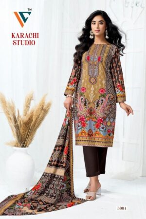 vandana‎ creation karachi studio vol 5 series 5001 to 5008 cotton pakistani salwar kameez in wholesale surat Rehmat Boutique