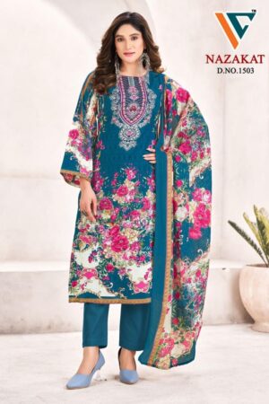 vandana‎ creation nazakat vol 15 series 1501 to 1508 cotton pretty salwar kameez in wholesale surat Rehmat Boutique
