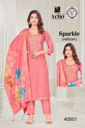 veda kapil trendz sparkle series 40501 to 40504 fully stitch combo suits in wholesale surat Rehmat Boutique