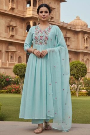 vitara fashion prabhashi 1580 A to 1580 B mul chanderi full stitch combo suit in wholesale surat Rehmat Boutique