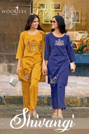 wooglee shivangi series 2001 to 2006 cotton flex thread work readymade kurti with pant in wholesale surat Rehmat Boutique