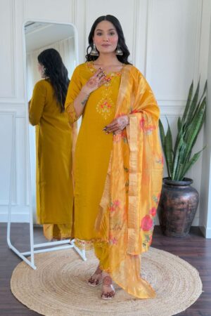 YASHVI VISCOSE CHANDERI SILK WITH EMBROIDERY WORK readymade kurti Rehmat Boutique
