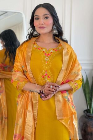 YASHVI VISCOSE CHANDERI SILK WITH EMBROIDERY WORK readymade kurti Rehmat Boutique