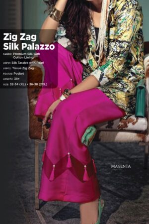 zig zag cotton silk attractive full stitch palazzo for girls Rehmat Boutique