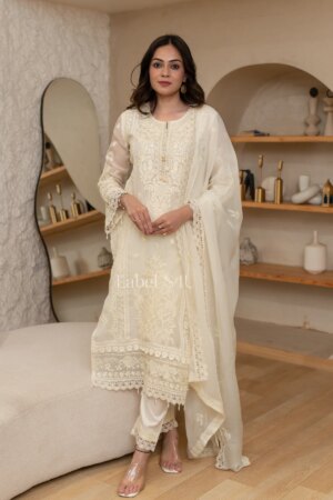 Shivali S4u Ivory Whisper Embroidered-Suit Set New Arrival 2025 Rehmat Boutique