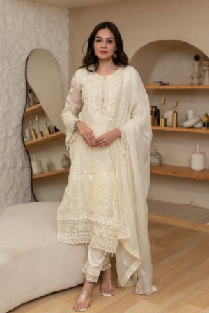 Shivali S4u Ivory Whisper Embroidered-Suit Set New Arrival 2025