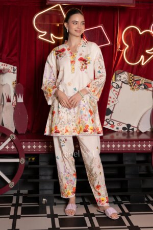 Shivali S4u Dream-Cream Cotton Co-ord Set New Arrival 2025