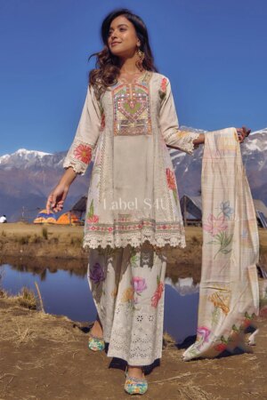 Shivali S4u Off-White Schiffli Cutwork Palazzo Set New Arrival 2025