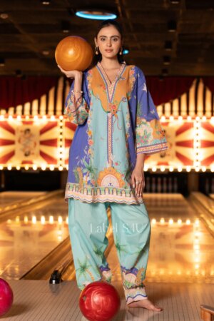 Shivali S4u Blue Tropical Cotton-Co-ord Set New Arrival 2025