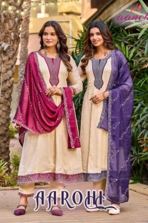 aanchi aarohi rangoli crush readymade anarkali wholesale suit