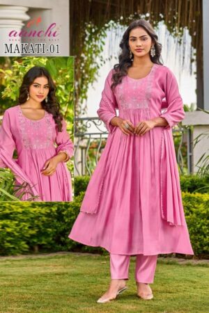 aanchi makati 01 & 02 mul chanderi wholesale readymade suit in surat aanchi makati 01 & 02 mul chanderi wholesale readymade suit in surat