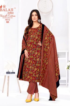 Balaji Trends Cotton Vol-6 series 6001-6012 Pure Cotton wholesale suit Balaji Trends Cotton Vol-6 series 6001-6012 Pure Cotton wholesale suit