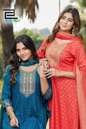 blue hills sanju series 5261-5264 rayon sequence work readymade suit Rehmat Boutique