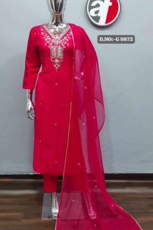 bt-322 ROMAN SILK PURE HANDWORK KURTI PANT WITH ORGANZA DUPATTA bt-322 ROMAN SILK PURE HANDWORK KURTI PANT WITH ORGANZA DUPATTA