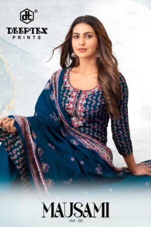 deeptex prints mausami vol 2 series 2001-2008 jam satin casual wear unstitch suit Rehmat Boutique