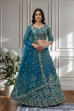 dvd 5133 butterfly net semi stitch big size lehenga unstitch choli with dupatta any occasion