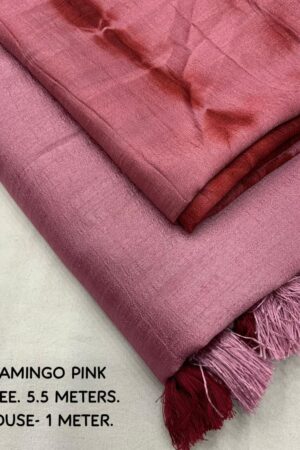 flamingo vichitra shibori shop trendy plain sarees online Rehmat Boutique