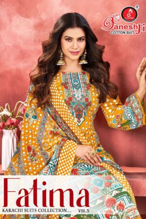 Ganeshji Fatima Vol-5 series 5001-5008 soft cotton wholesale suit Ganeshji Fatima Vol-5 series 5001-5008 soft cotton wholesale suit