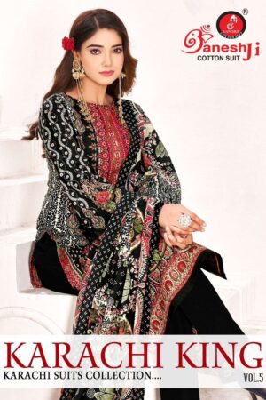 Ganeshji Karachi King Vol-5 series 5001-5008 Heavy Soft Cotton wholesale suit Ganeshji Karachi King Vol-5 series 5001-5008 Heavy Soft Cotton wholesale suit