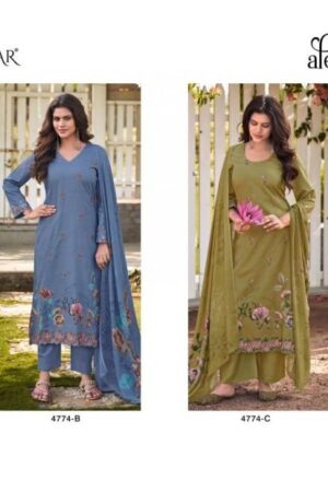 Home Rehmat Boutique Buy Ethnic Suits Online for Weddings glossy aleena series 4774 Cotton wholesale suit in surat Rehmat Boutique